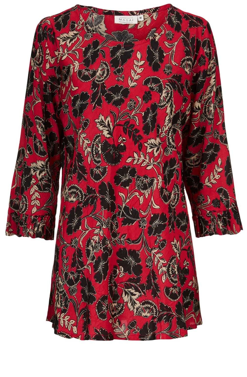Bet Red Floral Print Top