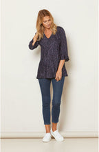 Betsy Violet Spot Print Top