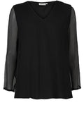 Betty Black Chiffon Top