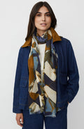 Bijou Blue Azuroa Wool Mix Scarf