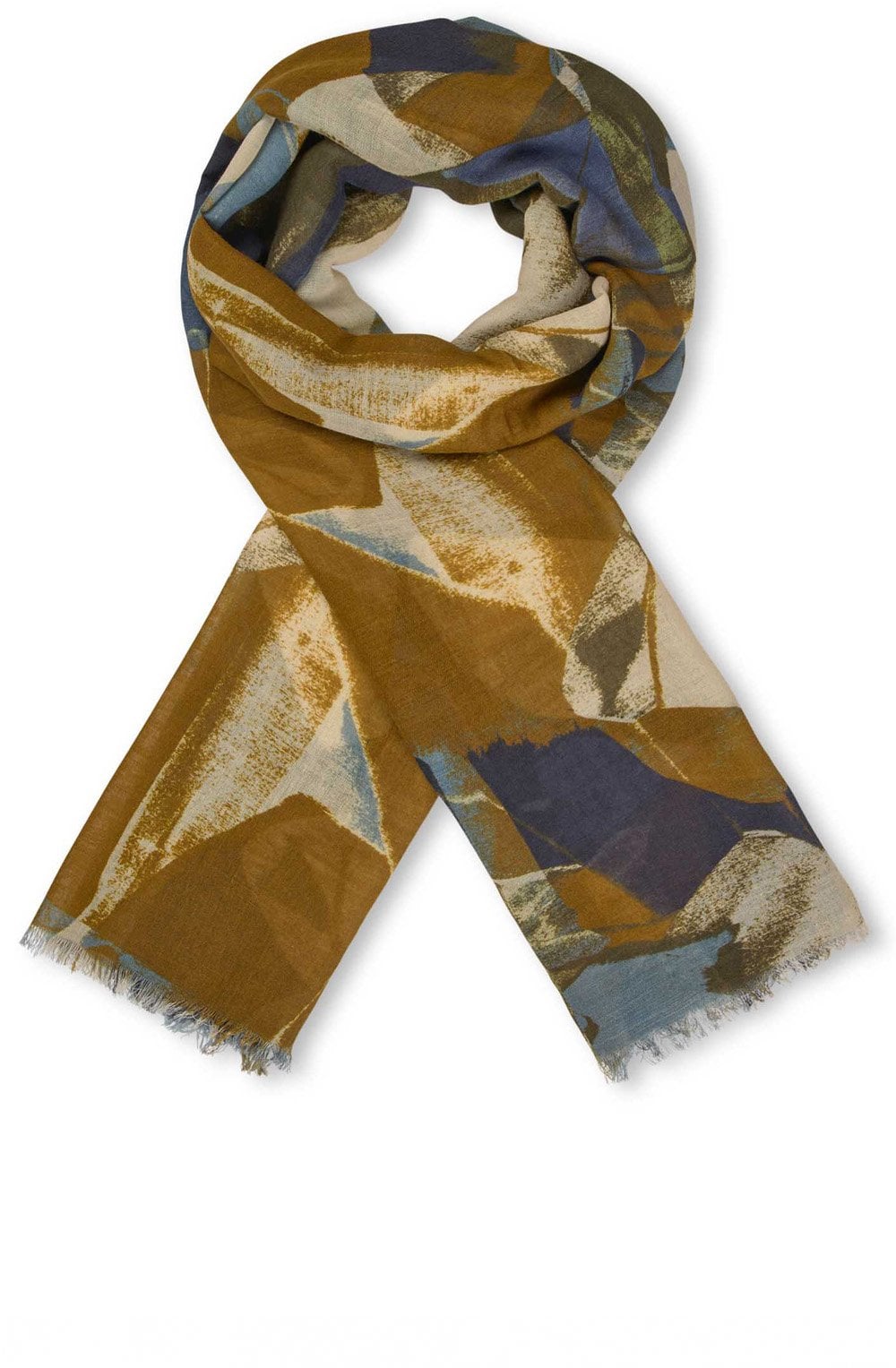 Bijou Blue Azuroa Wool Mix Scarf