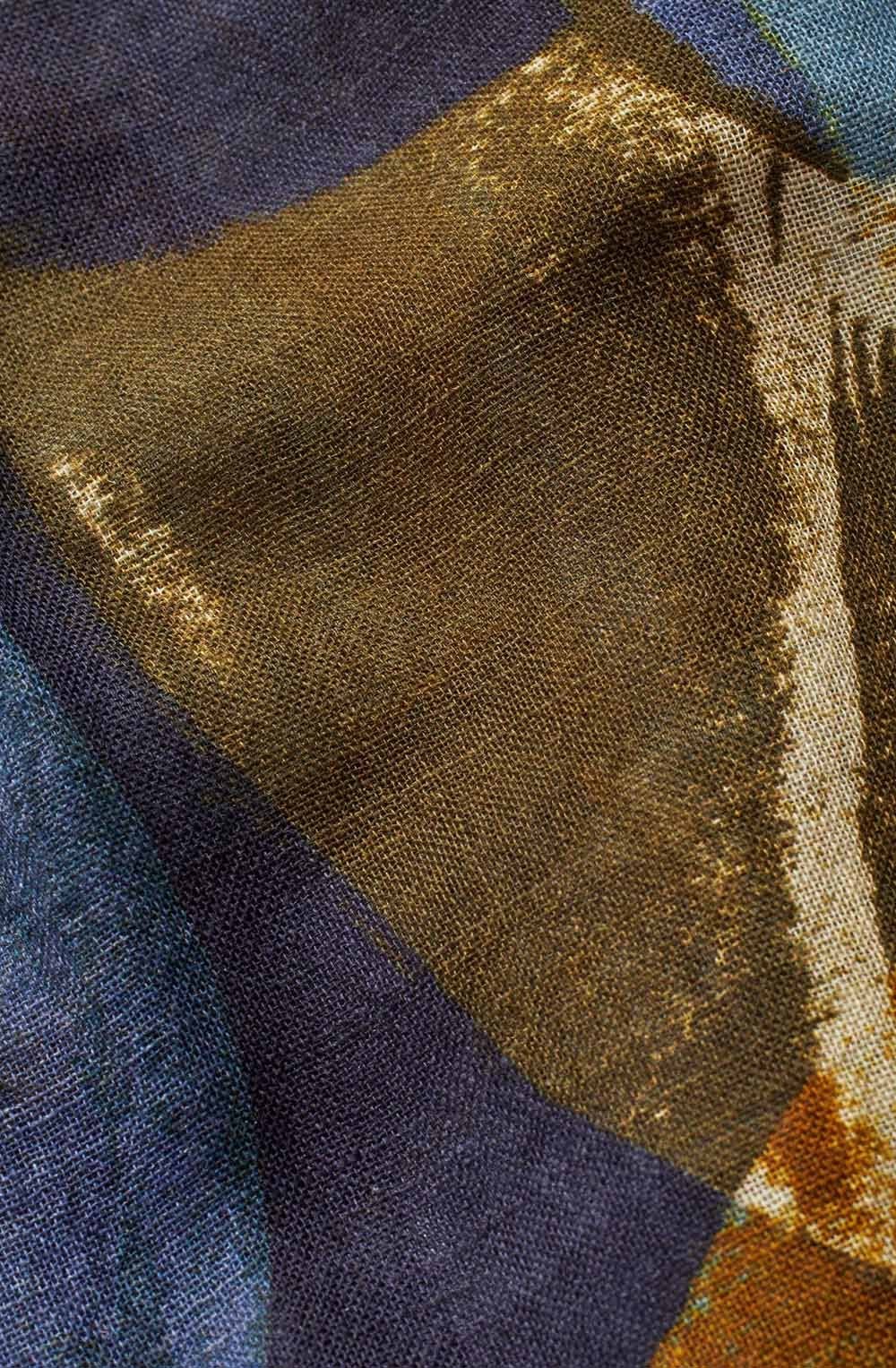 Bijou Blue Azuroa Wool Mix Scarf