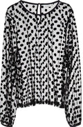 Bissa Black Sheer Polka Dot Top