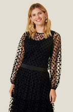 Bissa Black Sheer Polka Dot Top