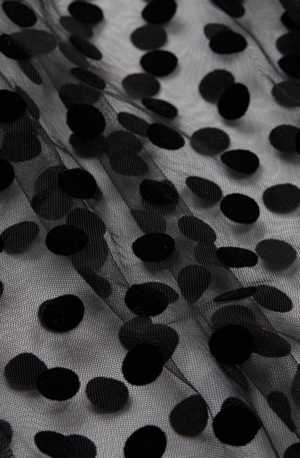 Bissa Black Sheer Polka Dot Top