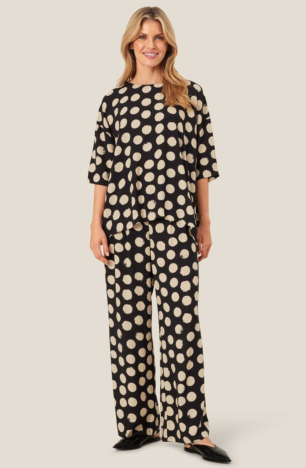 Black and Cream Polka Dot Patty Trousers