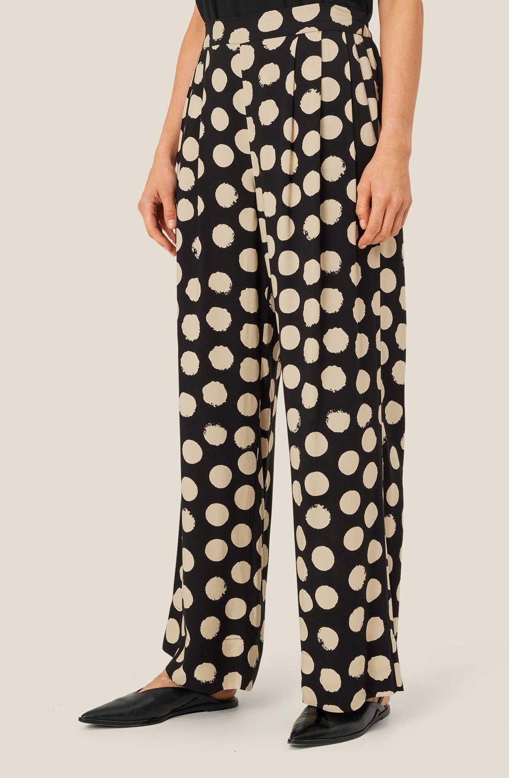 Black and Cream Polka Dot Patty Trousers