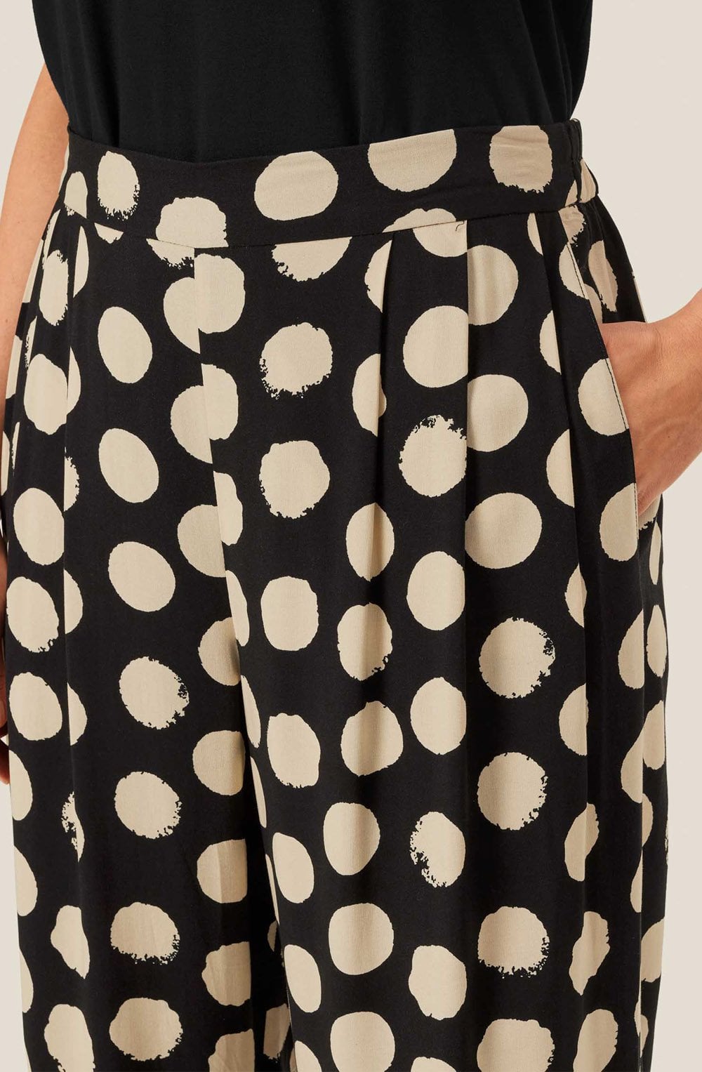 Black and Cream Polka Dot Patty Trousers