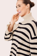 Black and Cream Striped Fabi Jumper