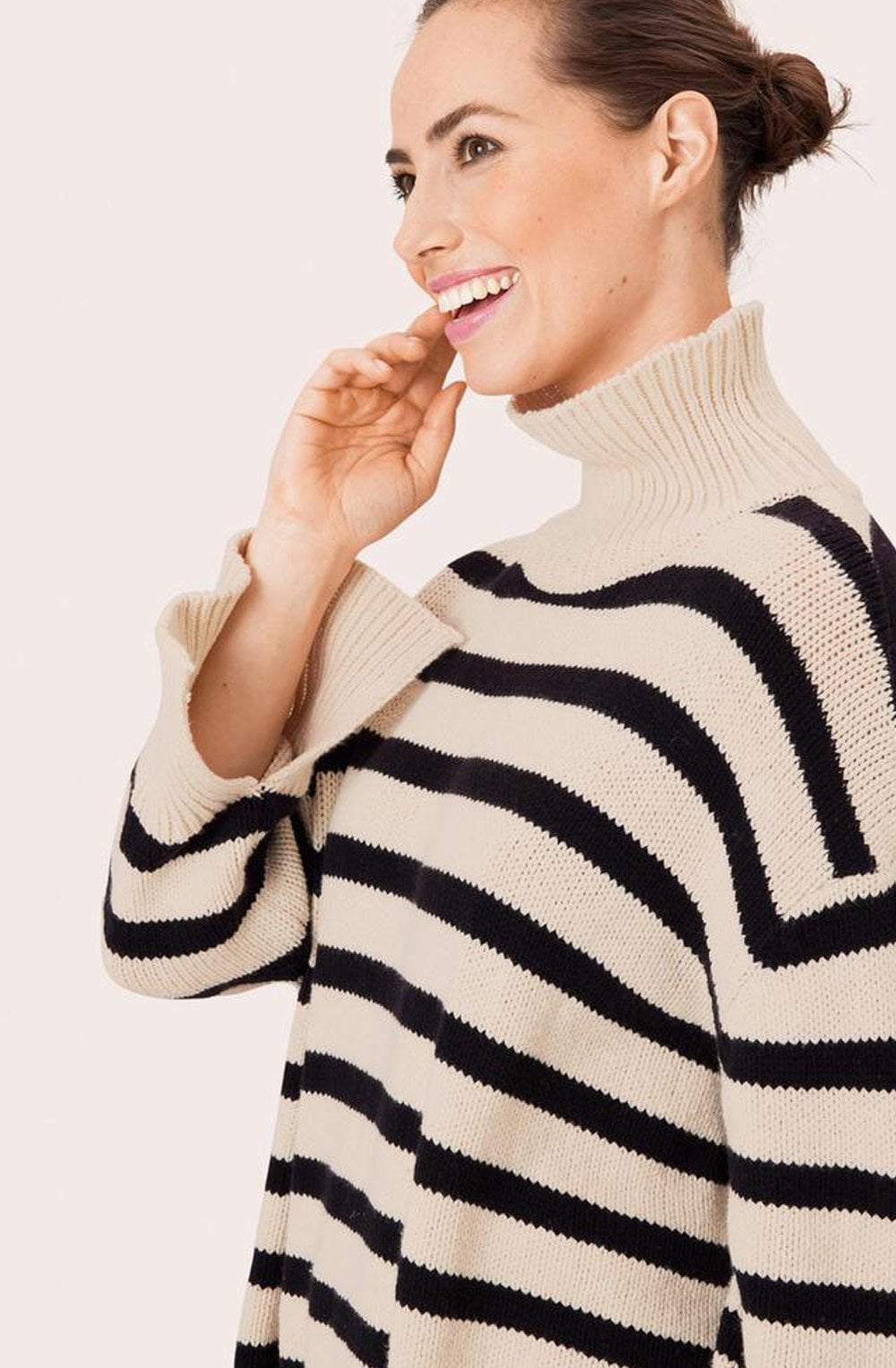 Black and Cream Striped Fabi Jumper