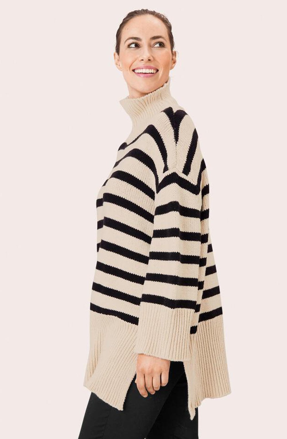 Black and Cream Striped Fabi Jumper