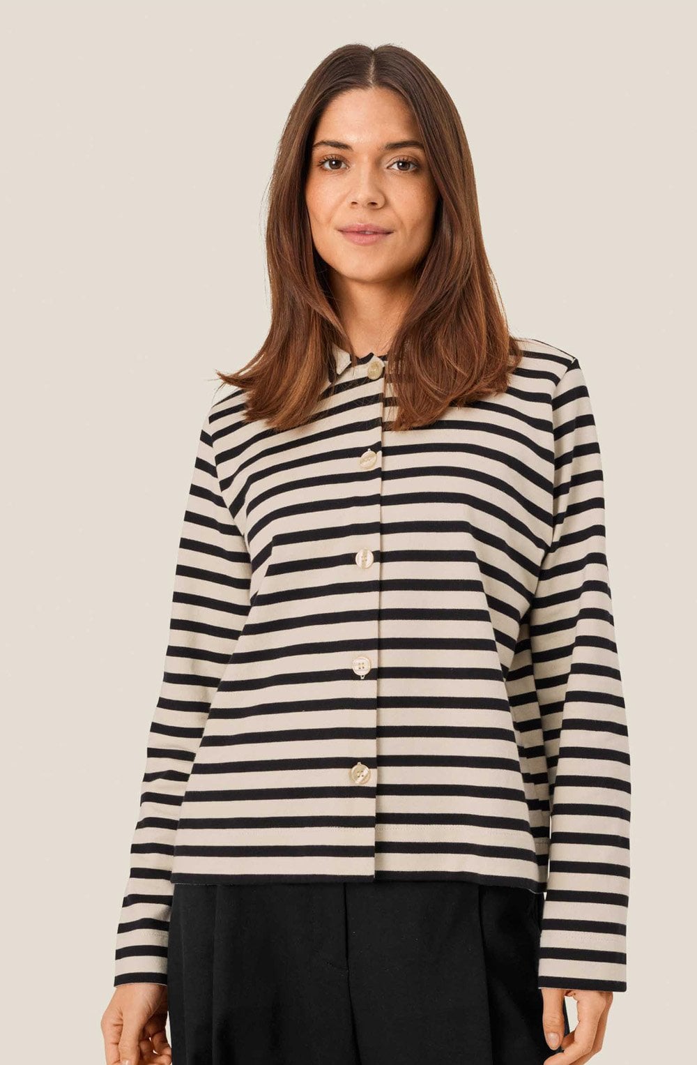 Black and Off White Inette Heavy Jersey Shirt