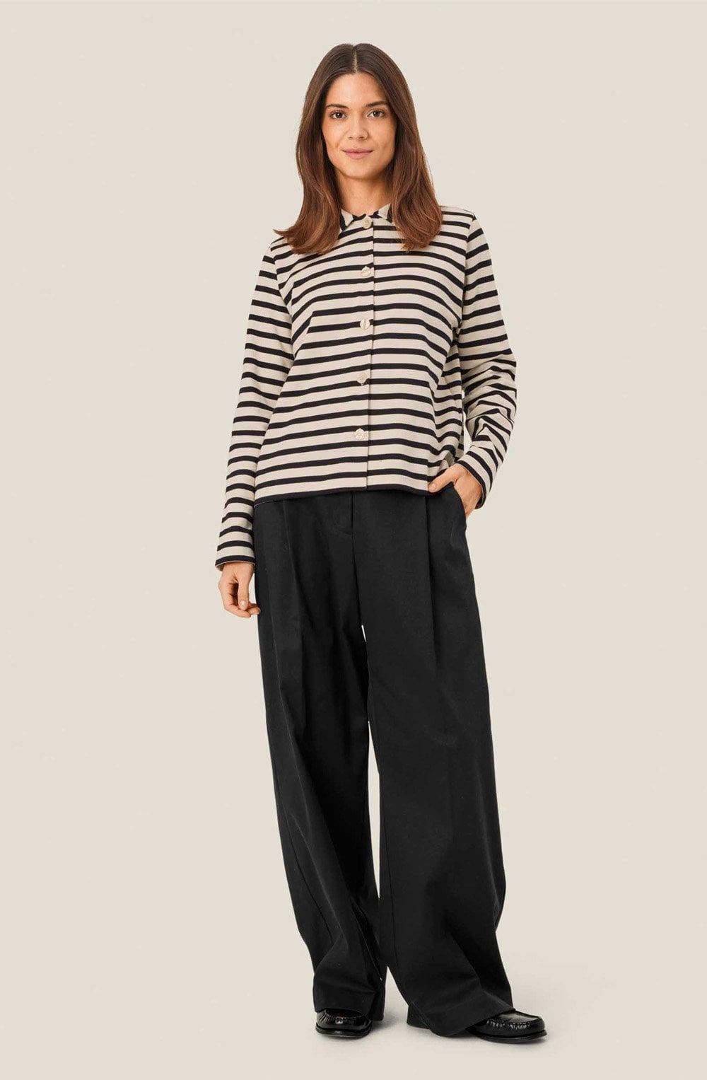 Black and Off White Inette Heavy Jersey Shirt