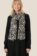 Black and Off White Wool Scarf