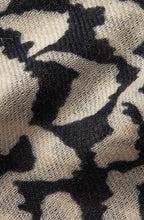 Black and Off White Wool Scarf