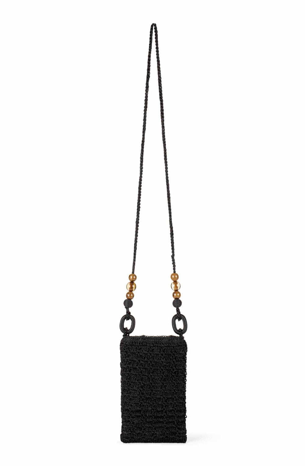 Black Crochet Crossbody Rovia Bag
