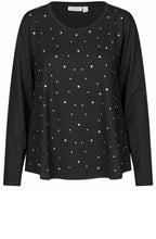 Black Diamante Badisna Jersey Top