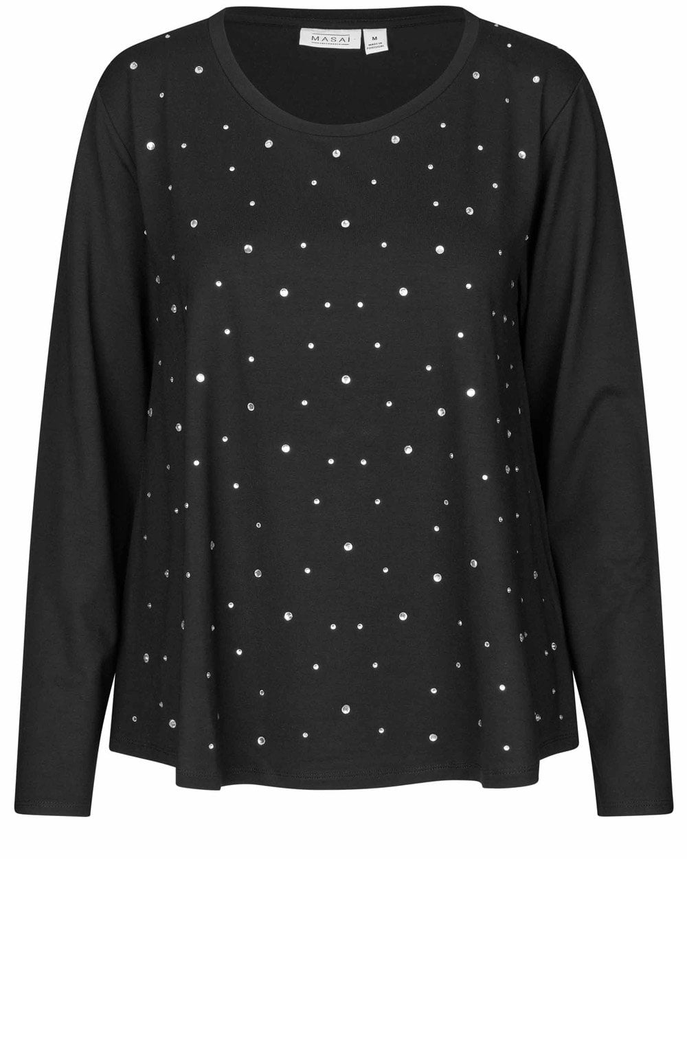 Black Diamante Badisna Jersey Top