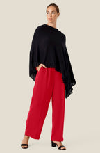 Black Farah Fine Knit Poncho