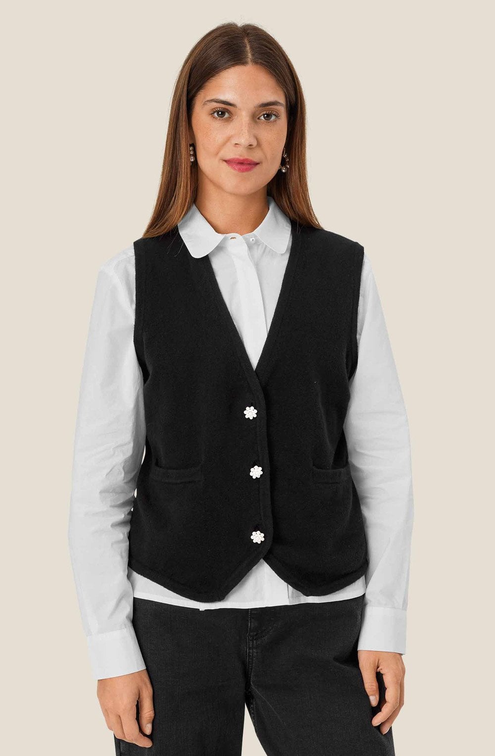 Black Fine Knit Lyric Waistcoat