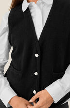 Black Fine Knit Lyric Waistcoat