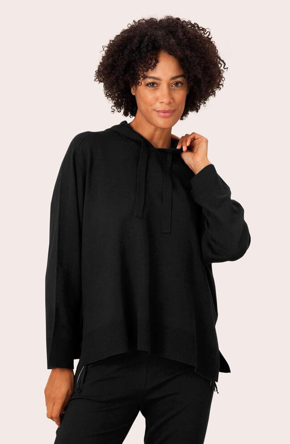 Black Fiola Hooded Jumper