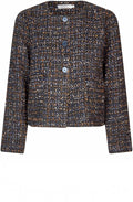 Black Navy and Gold Boucle Johala Jacket
