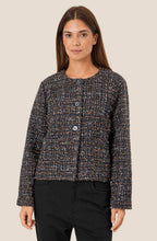 Black Navy and Gold Boucle Johala Jacket