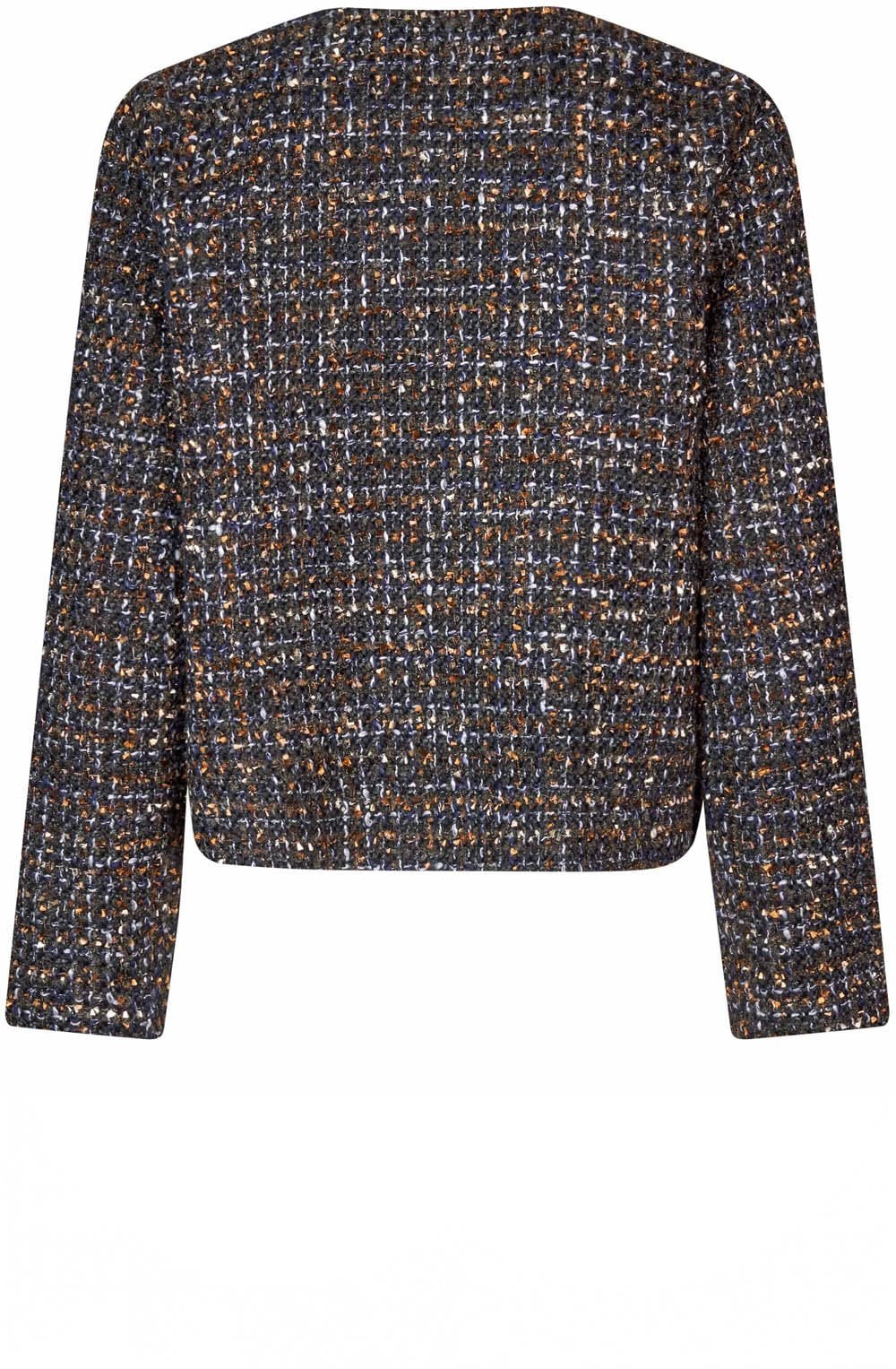 Black Navy and Gold Boucle Johala Jacket