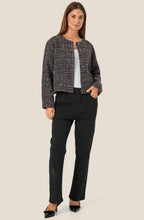 Black Navy and Gold Boucle Johala Jacket