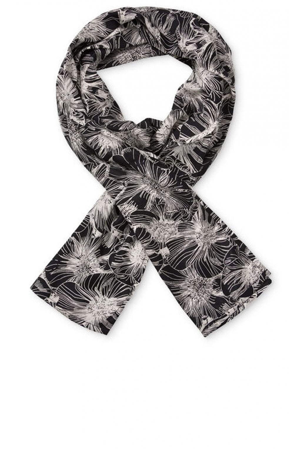 Black patterned Along scarf