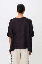 Blissea Oversize Black Linen Top