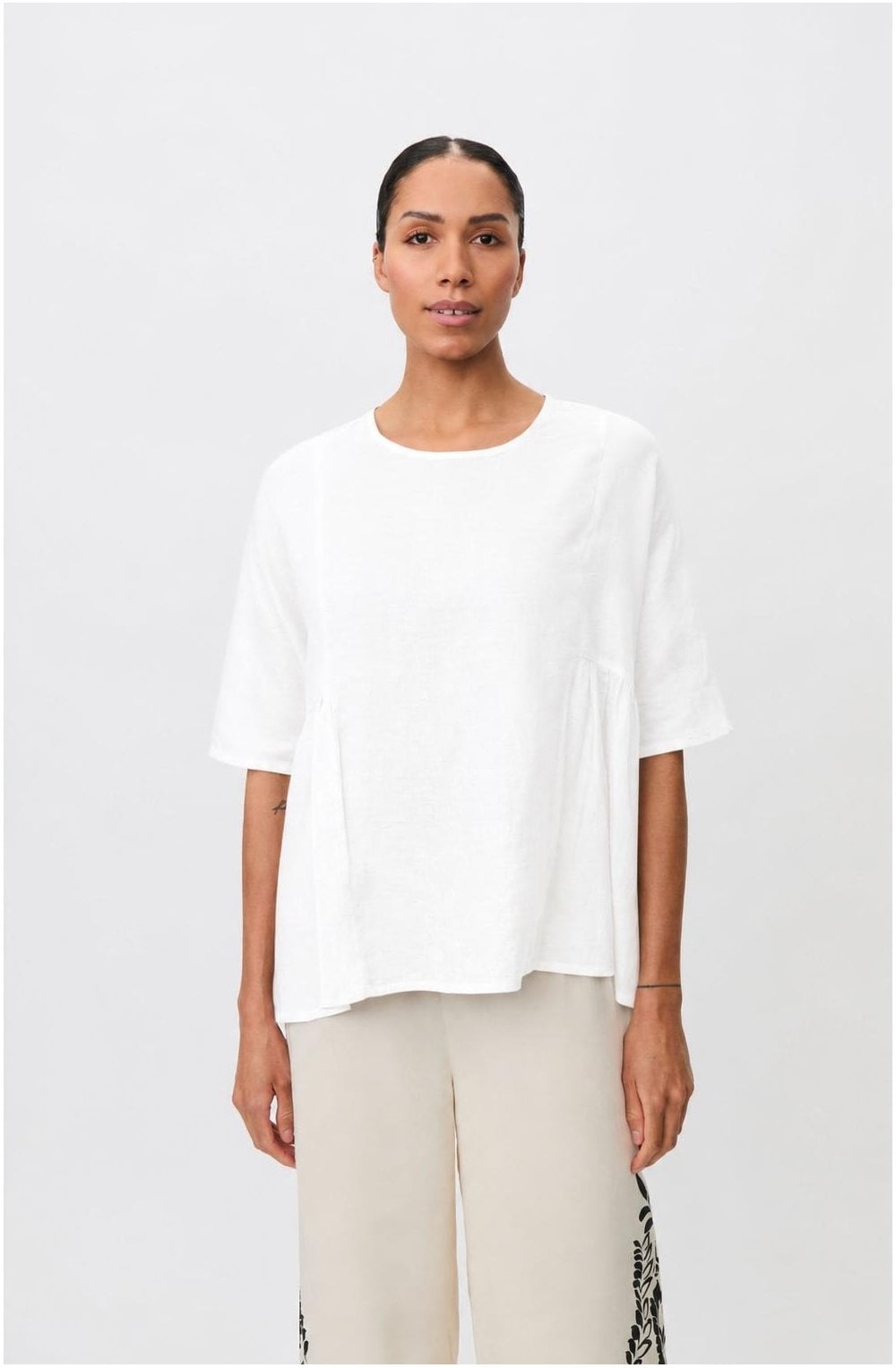 Blissea Oversize White Linen Top