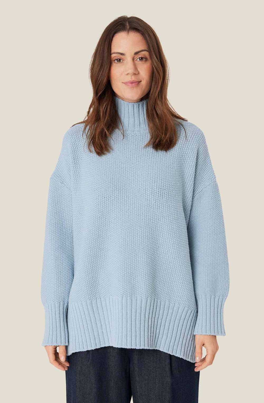 Blue Fog Chunky Knit Frydah Jumper