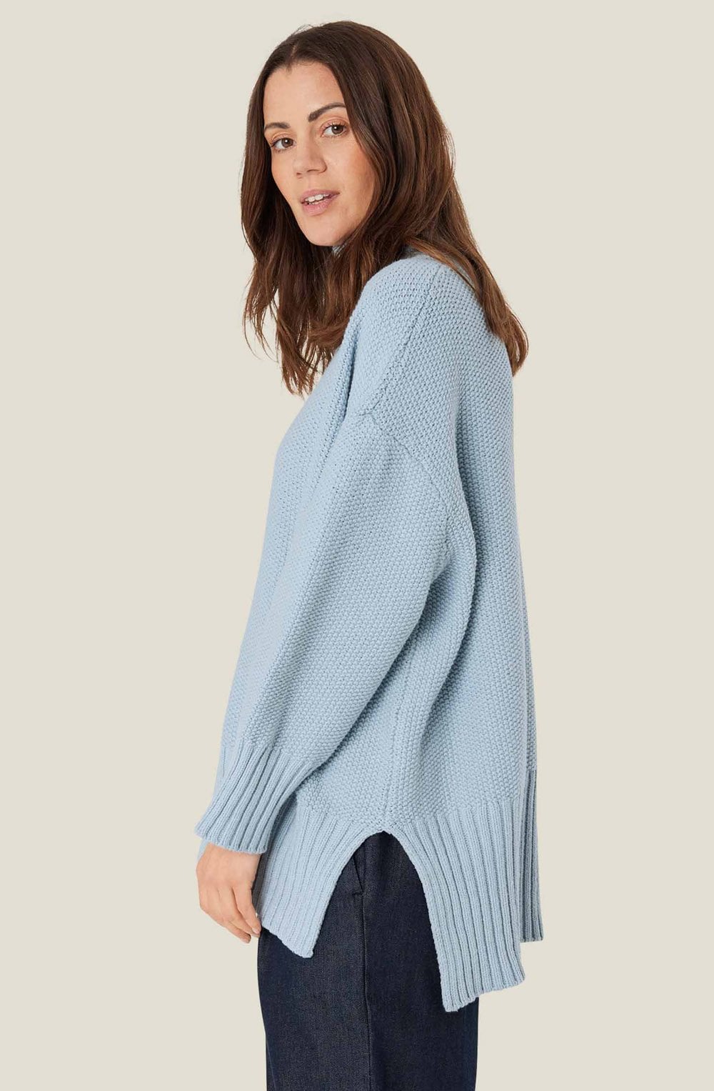 Blue Fog Chunky Knit Frydah Jumper