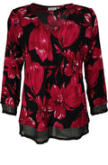 Brandy Red Floral Top
