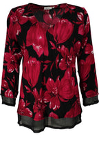 Brandy Red Floral Top