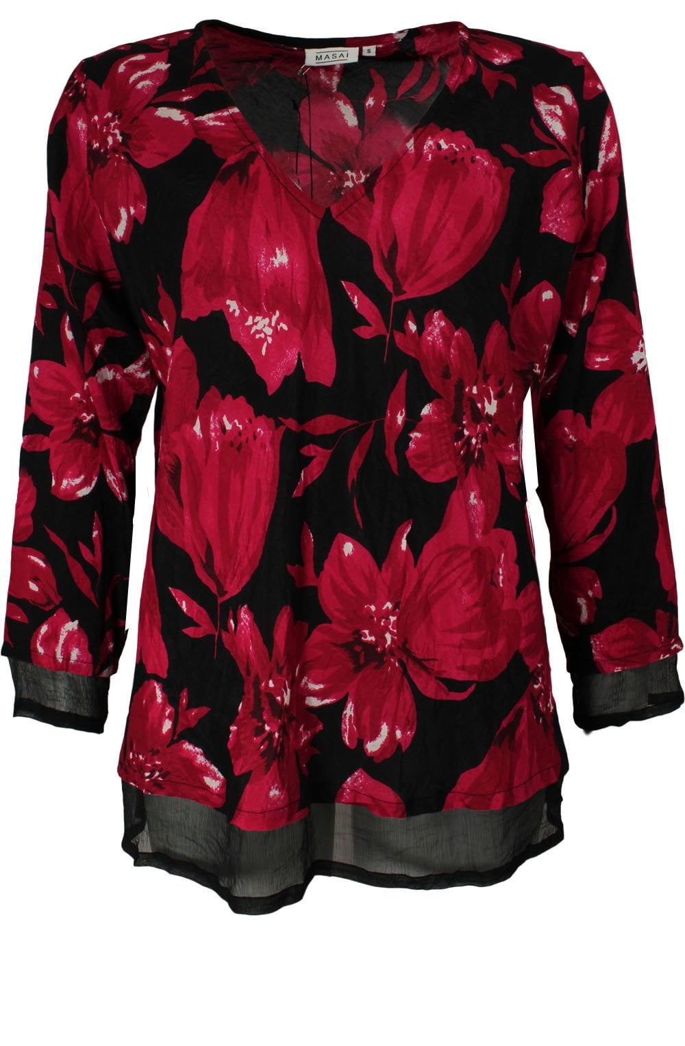 Brandy Red Floral Top