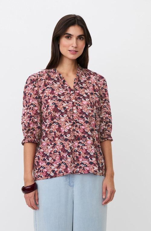 Brenitha Beet Red Foral Blouse