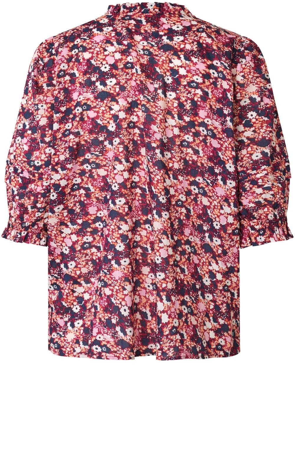 Brenitha Beet Red Foral Blouse