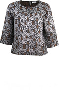 Brisa Monks Robe Sparkle Leopard Print Top