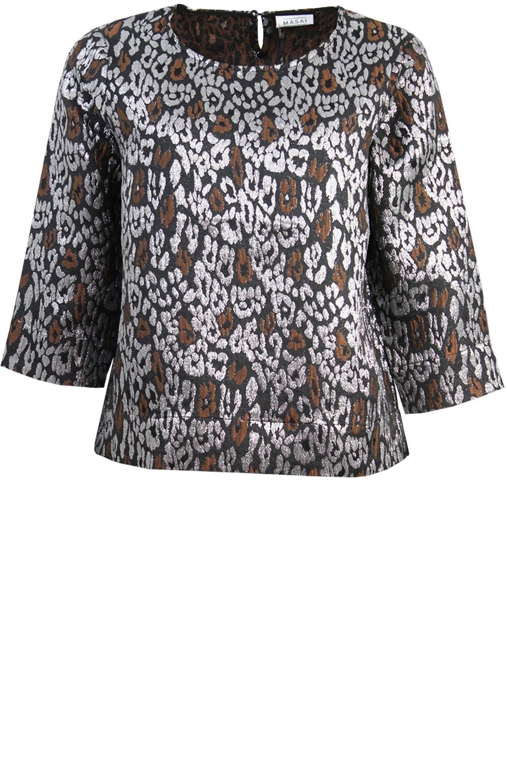 Brisa Monks Robe Sparkle Leopard Print Top