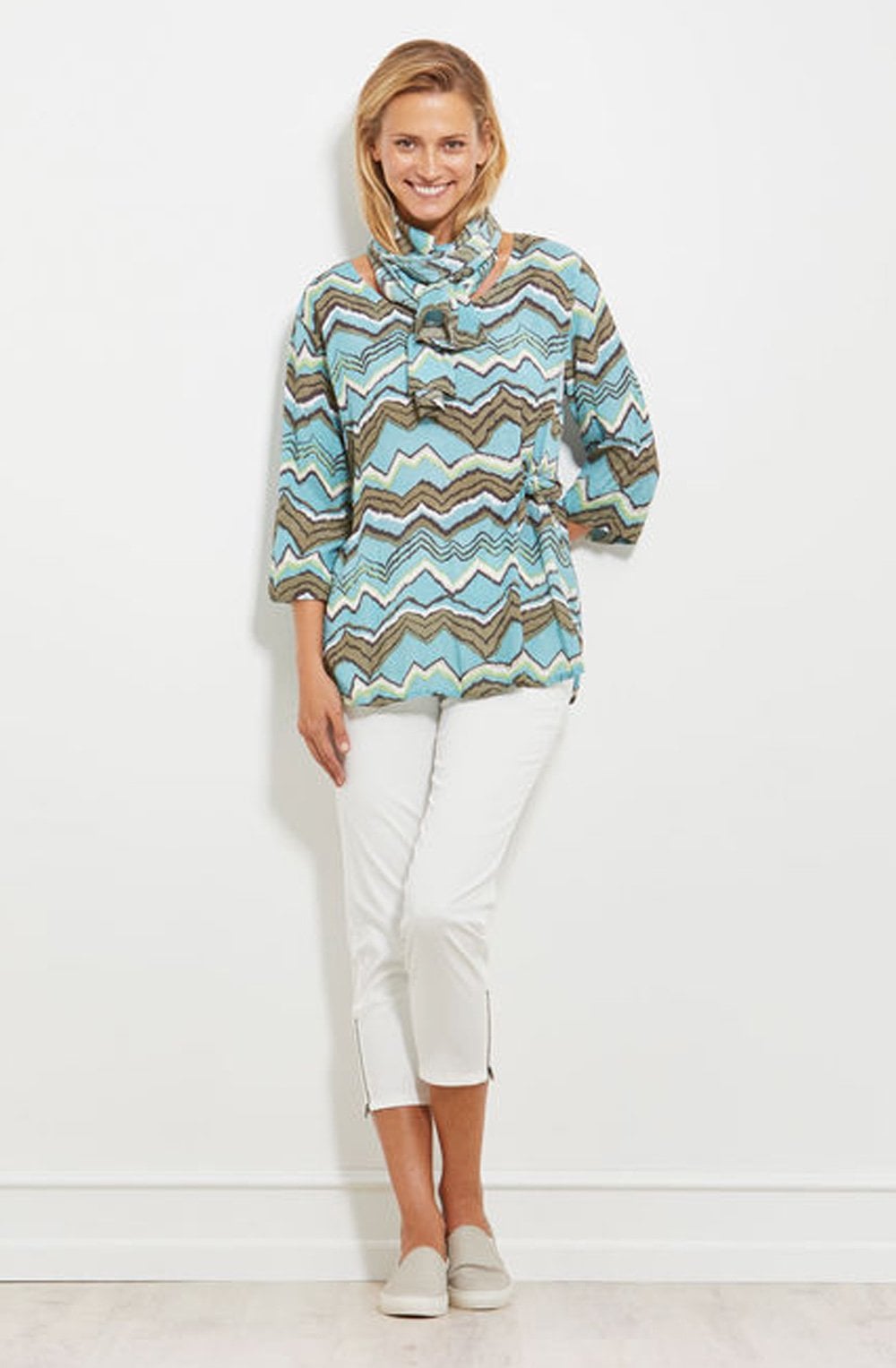 Britt Zig Zag Print Top
