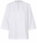Bronai White Linen Pleated Blouse