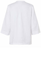 Bronai White Linen Pleated Blouse