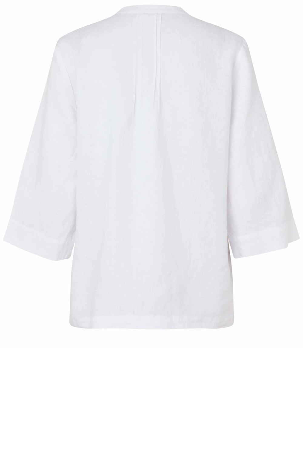 Bronai White Linen Pleated Blouse