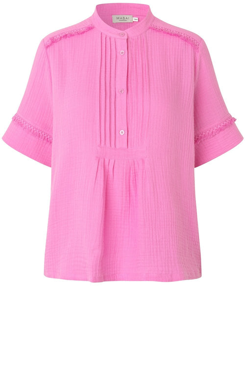 Bryssia Pink Pleated Blouse