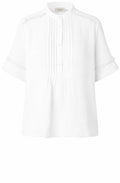 Bryssia White Pleated Front Blouse