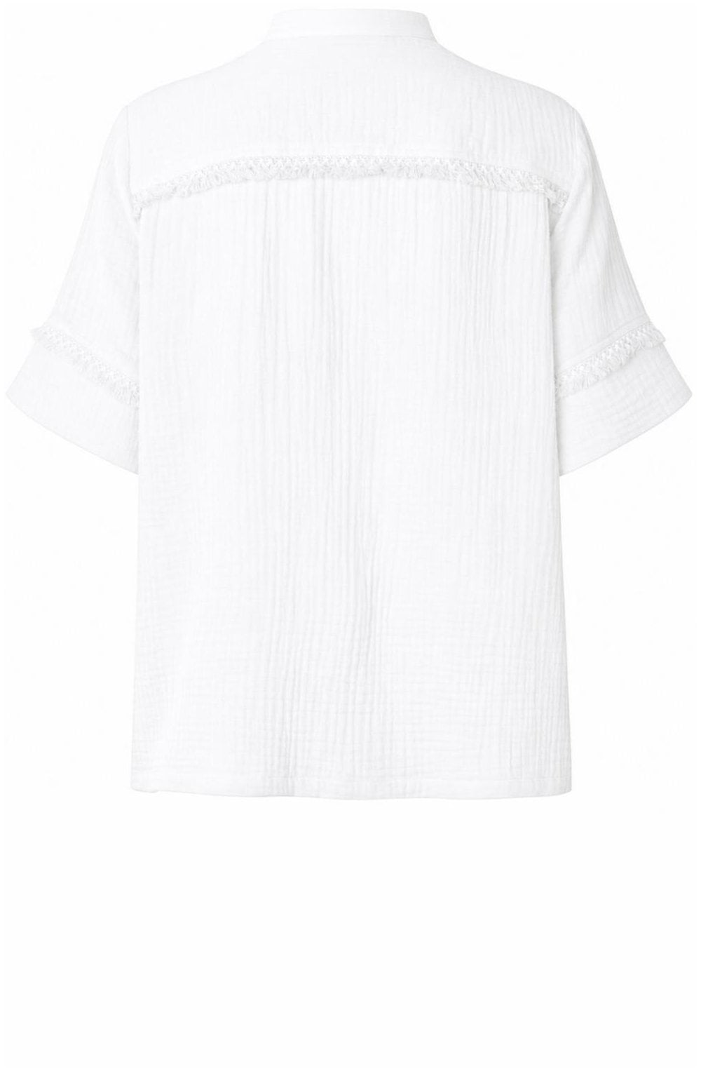 Bryssia White Pleated Front Blouse