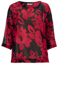 Bulma Red Floral Chiffon Top